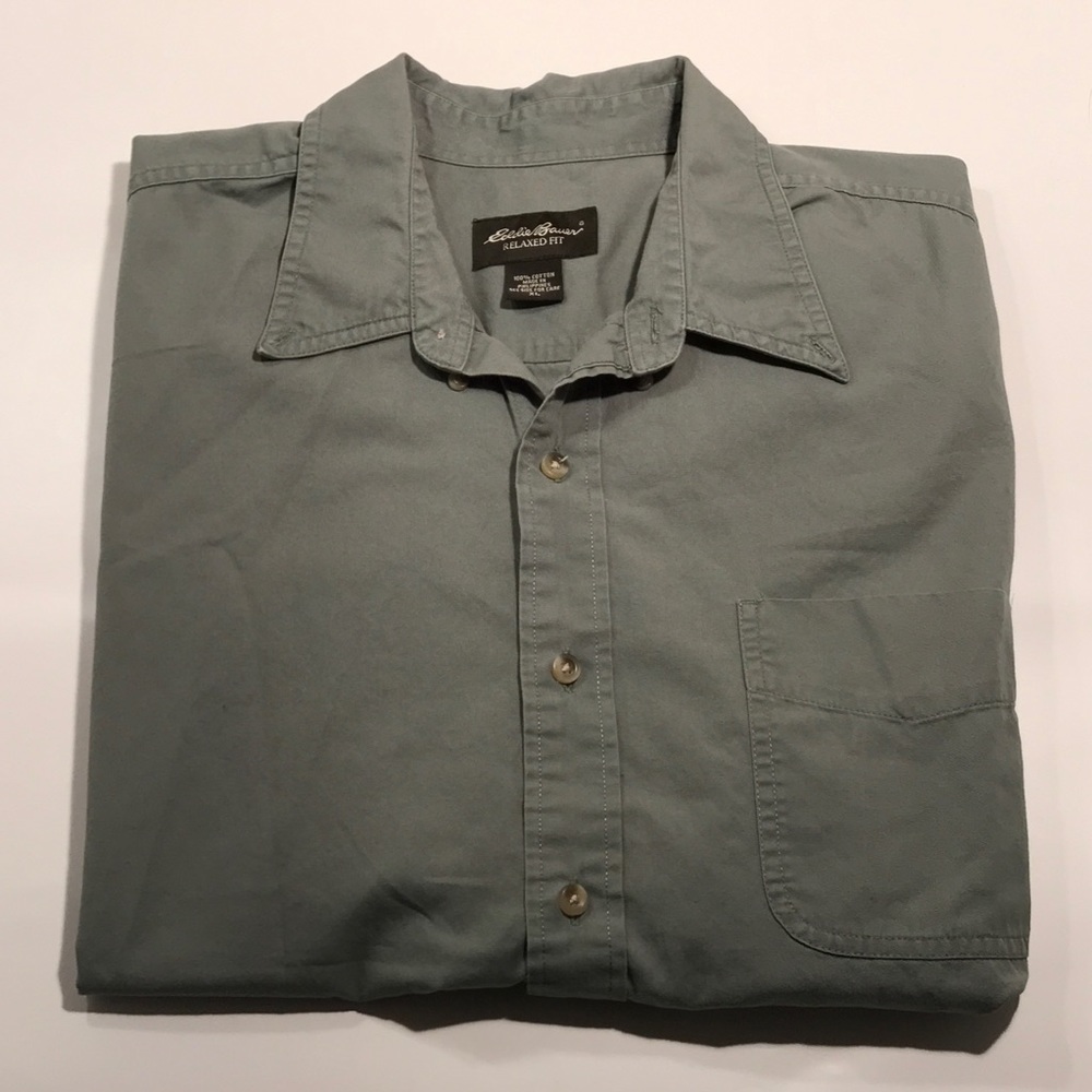 Eddie Bauer relaxed fit Button Up Cotton Shirt XL
